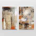 Quadro Abstrato Pinceladas Do Tempo - Kit 2 Telas