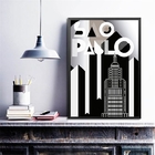 Quadro Abstrato Poster São Paulo 24x18cm Moldura:madeira Preta