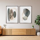 Quadro Abstrato Preto com Vidro 120x80cm Arte Própria