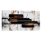 Quadro Abstrato Preto E Branco 55x100cm