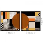 Quadro Abstrato Sem Vidro Conjunto Com 2 Partes 50x70cm Belch
