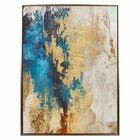 Quadro Abstrato Sevilha A Dourado E Azul 60x80cm