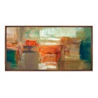 Quadro Abstrato Terracota com Vidro 140x70cm Arte Própria