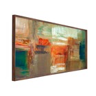 Quadro Abstrato Terracota com Vidro 140x70cm Arte Própria