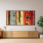 Quadro Abstrato Terracota com Vidro 150x70cm Arte Própria