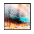 Quadro Abstrato Terracota com Vidro 80x80cm Arte Própria