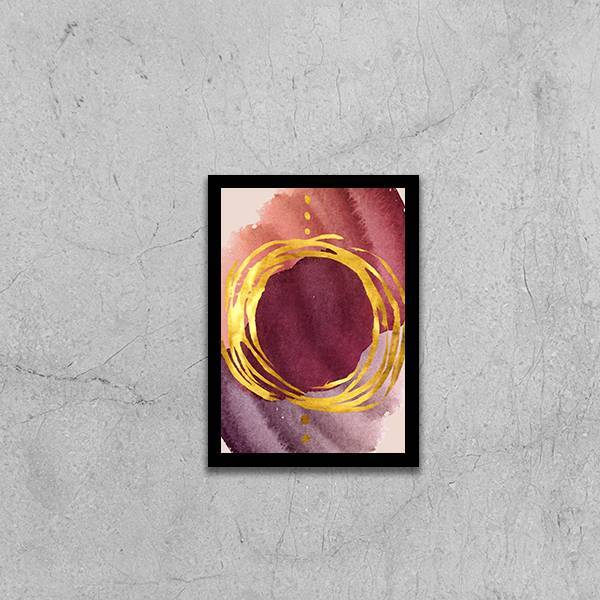 Quadro Abstrato Tons Marsala Ii 24x18cm Moldura:madeira Preta