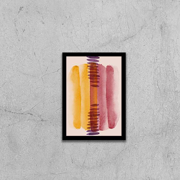 Quadro Abstrato Tons Marsala Iii 24x18cm - Com Vidro Moldura: