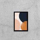 Quadro Abstrato Tons Terrosos I 24x18cm Moldura:madeira Branca