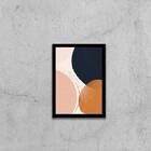 Quadro Abstrato Tons Terrosos I 24x18cm Moldura:madeira Preta