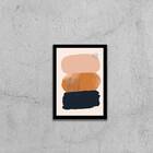 Quadro Abstrato Tons Terrosos Ii 24x18cm - Com Vidro Moldura: