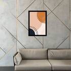 Quadro Abstrato Tons Terrosos Iii 24x18cm - Com Vidro Moldura