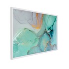 Quadro Abstrato Verde com Vidro 120x100cm Arte Própria