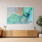 Quadro Abstrato Verde com Vidro 120x100cm Arte Própria