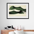 Quadro Abstrato Verde Militar - 60x48cm Moldura:madeira Preta