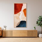 Quadro Abstrato Vermelho com Vidro 120x66cm Arte Própria