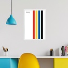 Quadro Abstrato Vintage Bauhaus Multicolor - Linhas 33x24cm M