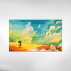 Quadro Abstratos Criança Guarda-chuva Para Sala E Quarto