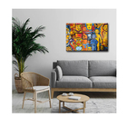 Quadro Abstratos E Geometricos Art Funky C/ Moldura Prata 120