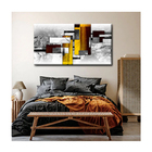 Quadro Abstratos E Geométricos Close Up C/ Moldura Marrom 120