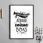 Quadro Agradecer É A Arte De Atrair Coisas Boas 33x24cm Moldu