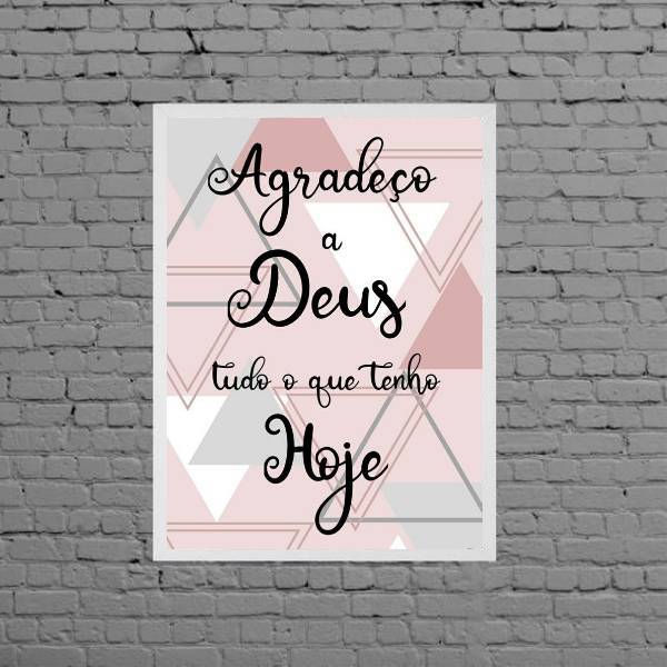 Quadro Agradeço A Deus Tudo O Que Tenho 45x34cm Moldura:madei