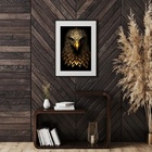 Quadro Águia Dourada - 60x48cm Moldura:madeira Preta