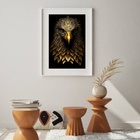 Quadro Águia Dourada - 60x48cm Moldura:madeira Preta