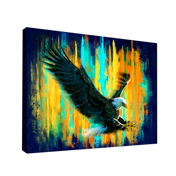 Quadro Águia No Azul -- Br Artes Pequeno 60x40