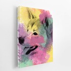 Quadro Akita Inu Cachorro Aquarela Canvas 60x40cm