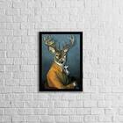 Quadro Alce Nobre 24x18cm - Com Vidro Moldura:madeira Preta