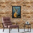 Quadro Alce Nobre 45x34cm - Com Vidro Moldura:madeira Branca