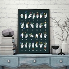 Quadro Alfabeto Manual - Libras 45x34cm - Com Vidro Moldura:m