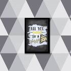 Quadro All You Need Is A Pizza 24x18cm - Com Vidro Moldura:ma