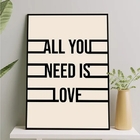 Quadro All You Need Is Love 45x34cm - Com Vidro Moldura:madei