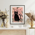 Quadro All You Need Love And Cat - 60x48cm Moldura:madeira Pr