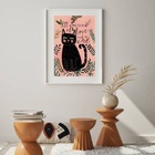 Quadro All You Need Love And Cat - 60x48cm Moldura:madeira Pr
