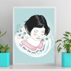 Quadro Amelie Poulain - Frase 33x24cm - Com Vidro Moldura Pre