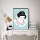 Quadro Amelie Poulain - Frase 45x34cm Moldura Branca