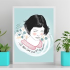 Quadro Amelie Poulain - Frase 45x34cm Moldura Preta