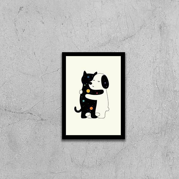 Quadro Amigos Apesar Das Diferenças 33x24cm - Com Vidro Moldu