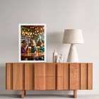 Quadro Amigos Capivaras No Bar 45x34cm Moldura:madeira Branca