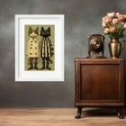 Quadro Amigos Gatinhos - 60x48cm Moldura Preta