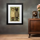 Quadro Amigos Gatinhos - 60x48cm Moldura Preta