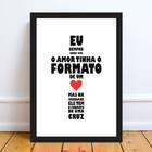 Quadro Amor Formato De Cruz 33x24cm Moldura:madeira Branca