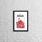 Quadro Amor No Pote 45x34cm - Com Vidro Moldura:madeira Preta