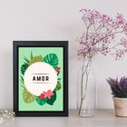 Quadro Amor Tropical 45x34cm - Com Vidro Moldura:madeira Preta