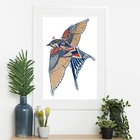 Quadro Andorinha Moderna - 60x48cm Moldura Branca