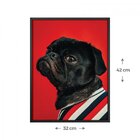 Quadro Animais Sem Vidro 32x42cm Belchior Vermelho/preto