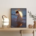 Quadro Anjinho Criança Saindo Do Mar 45x34cm - Com Vidro Mold